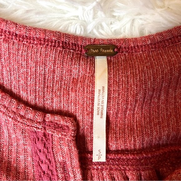 Free‎ People Henley wild rose top pink core size S - Picture 3 of 8